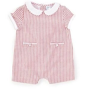 Edgehill Collection The Broke Brooke Jensen Woven Stripe Romper Red 18M